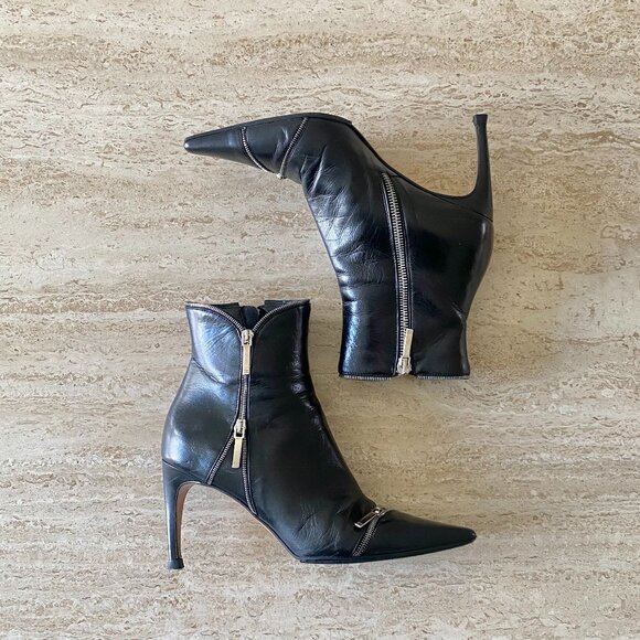 Dior Shoes - Vintage Dior Zipper Ankle Boots